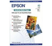 Epson Archival Matte Paper, biela, 50, ks C13S041344, pre atramentové tlačiarne, 297x420mm (A3), A3