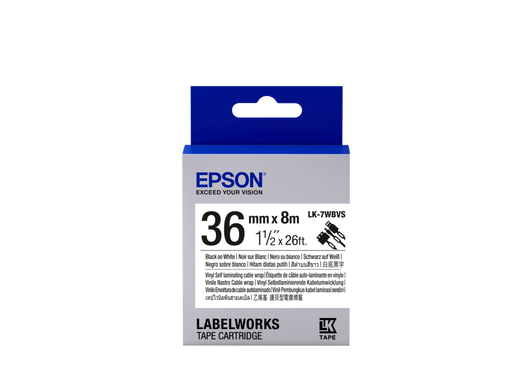 Epson Label Cartridge LK-7WBVS black on white cable tape, 36mm C53S657014