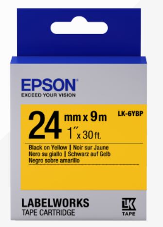 Epson Label Cartridge Pastel LK-6YBP Black/Yellow 24mm (9m) C53S656005