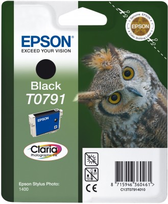 Epson originál ink C13T079140, black, 11,1ml, Epson Stylus Photo 1400 C13T07914010