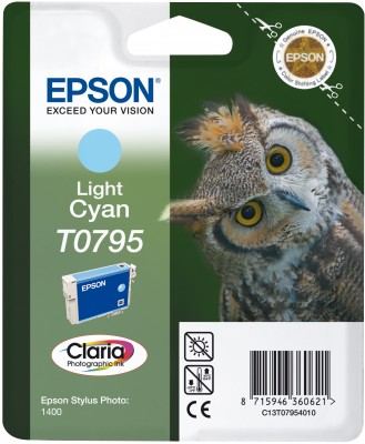 Epson originál ink C13T079540, light cyan, 11,1ml, Epson Stylus Photo 1400 C13T07954010
