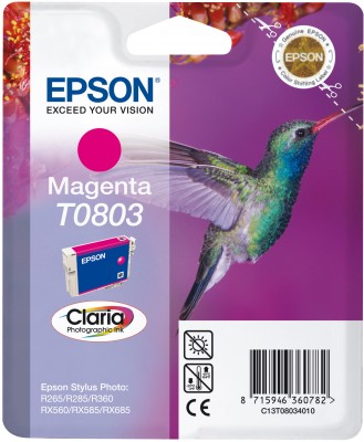 Epson originál ink C13T08034011, magenta, 7,4ml, Epson Stylus Photo PX700W, 800FW, R265, 285, 360,