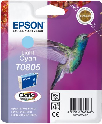Epson originál ink C13T08054011, light cyan, Epson Stylus Photo PX700W, 800FW, R265, 285, 360, RX56