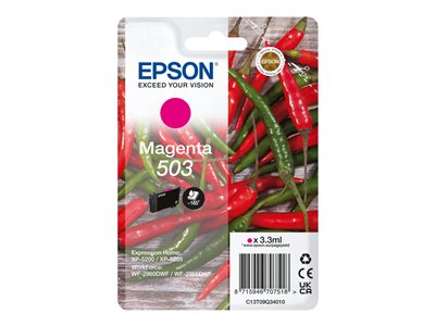 Epson originál ink C13T09Q34010, T09Q340, 503, magenta, 3.3ml, Epson XP-5200, XP-5205, WF-2960dwf,