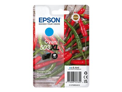 Epson originál ink C13T09R24010, T09R240, 503XL, cyan, 6.4ml, Epson XP-5200, XP-5205, WF-2960dwf, W