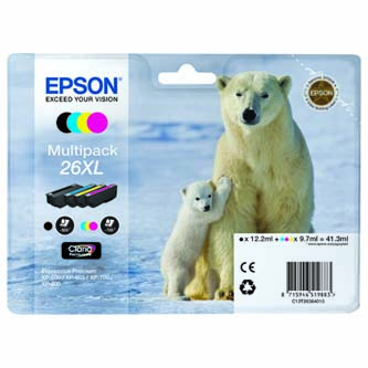 Epson originál ink C13T26364020, T263640, 26XL, CMYK, 3x9,7/12,2ml, Epson Expression Premium XP-800