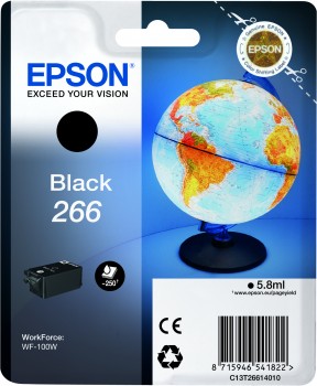Epson originál ink C13T26614010, 266, black, 5,8ml, Epson WF-100W