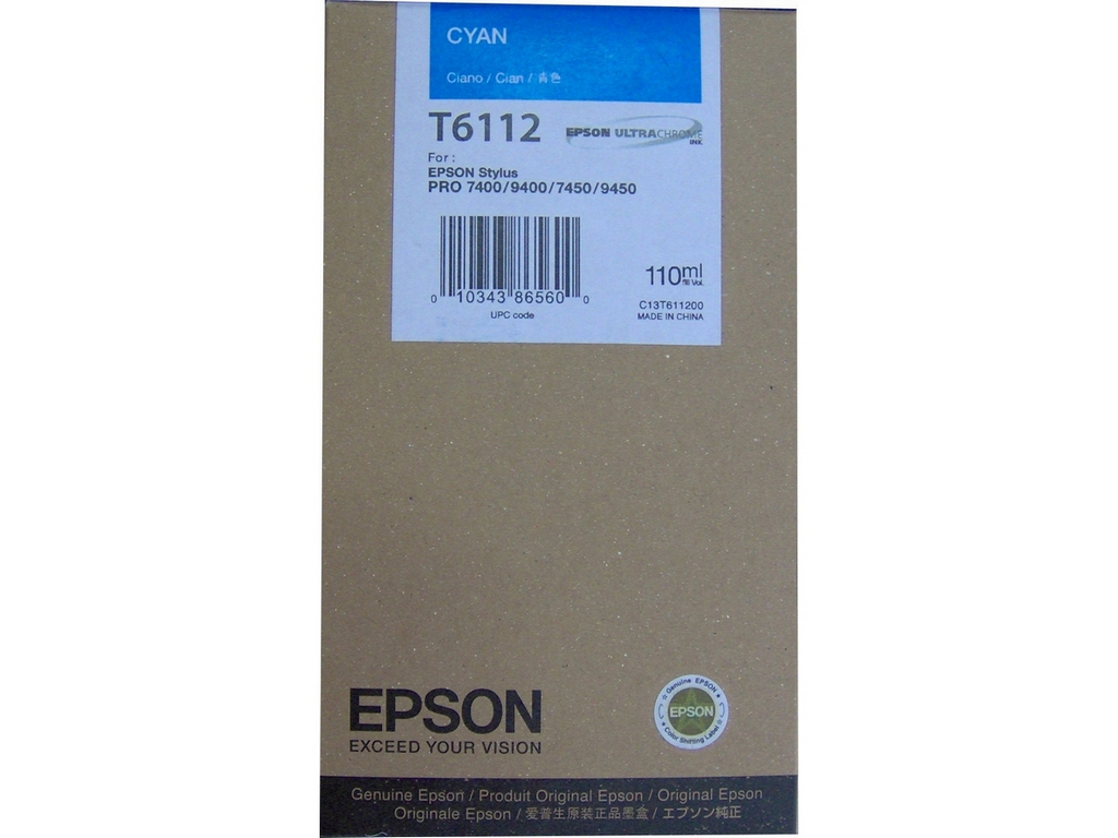Epson originál ink C13T611200, cyan, 110ml, Epson Stylus Pro 7400, 7450, 9400, 9450