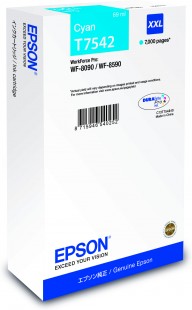 Epson originál ink C13T754240, T7542, XXL, cyan, 69ml, Epson WorkForce Pro WF-8090DW, WF-8590DWF