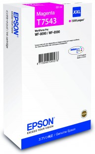 Epson originál ink C13T754340, T7543, XXL, magenta, 69ml, Epson WorkForce Pro WF-8090DW, WF-8590DWF
