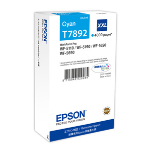 Epson originál ink C13T789240, T789, XXL, cyan, 4000str., 34ml, 1ks, Epson WorkForce Pro WF-5620DWF