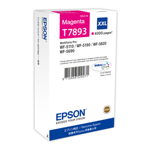 Epson originál ink C13T789340, T789, XXL, magenta, 4000str., 34ml, 1ks, Epson WorkForce Pro WF-5620