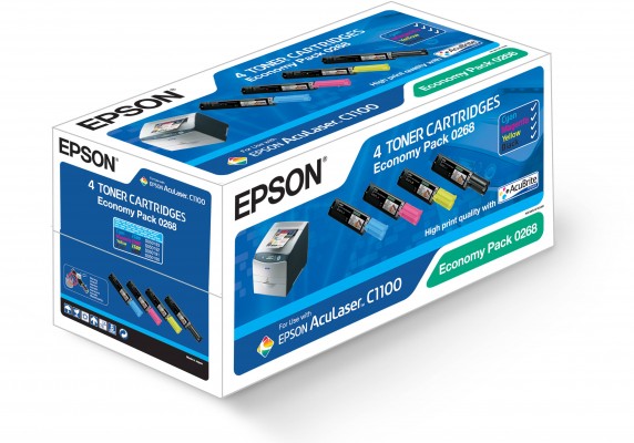 Epson originál toner C13S050268, CMYK, 4000/1500str., Epson AcuLaser C1100, 1100N, CX11N, 11NF, 11N