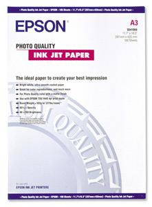 Epson Photo Quality InkJet Paper, foto papier, matný, biely, A3, 105 g/m2, 720dpi, 100 ks, C13S0410 C13S041068