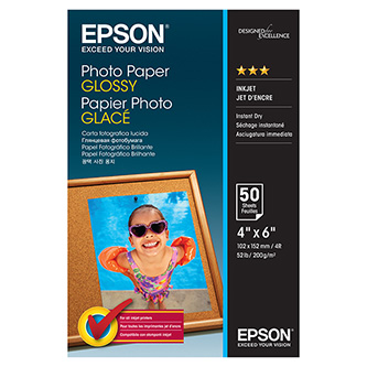 Epson Premium Glossy Photo Paper, foto papier, lesklý, biely, 10x15cm, 200 g/m2, 50 ks, C13S042547,