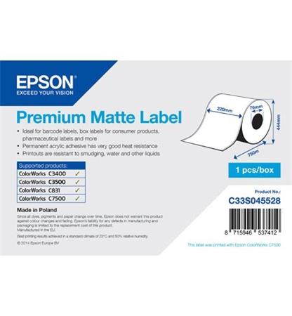 EPSON Premium Matte Label - Coil: 220mm x 750m C33S045528