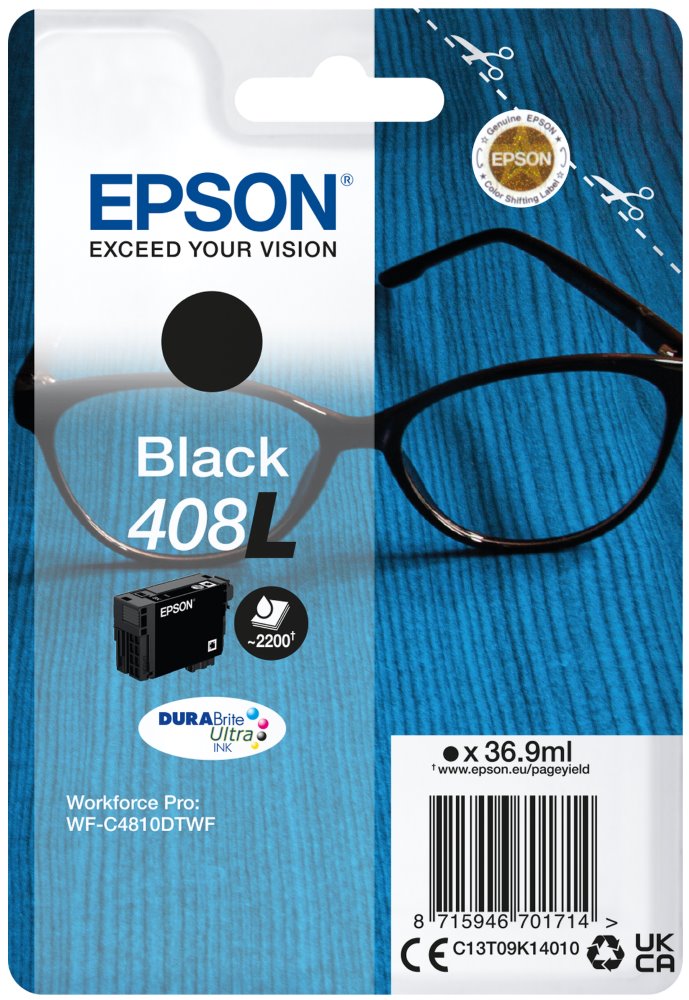 EPSON Singlepack Black 408L DURABrite Ultra Ink C13T09K14010
