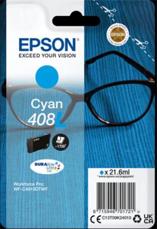 EPSON Singlepack Cyan 408L DURABrite Ultra Ink C13T09K24010