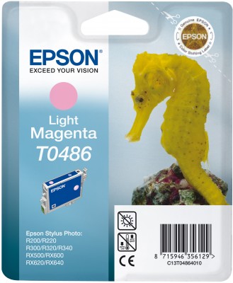 Epson T0486 - 13 ml - světlá fialová - originál - blistr s RF / akustickým alarmem - inkoustová car C13T04864020