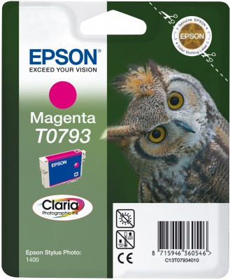 Epson T0793 - 11 ml - purpurová - originál - blistr s RF / akustickým alarmem - inkoustová cartridg C13T07934020