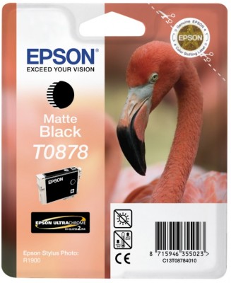 Epson T0878 - 11.4 ml - matná čerň - originál - blistr - inkoustová cartridge - pro Stylus Photo R1 C13T08784010