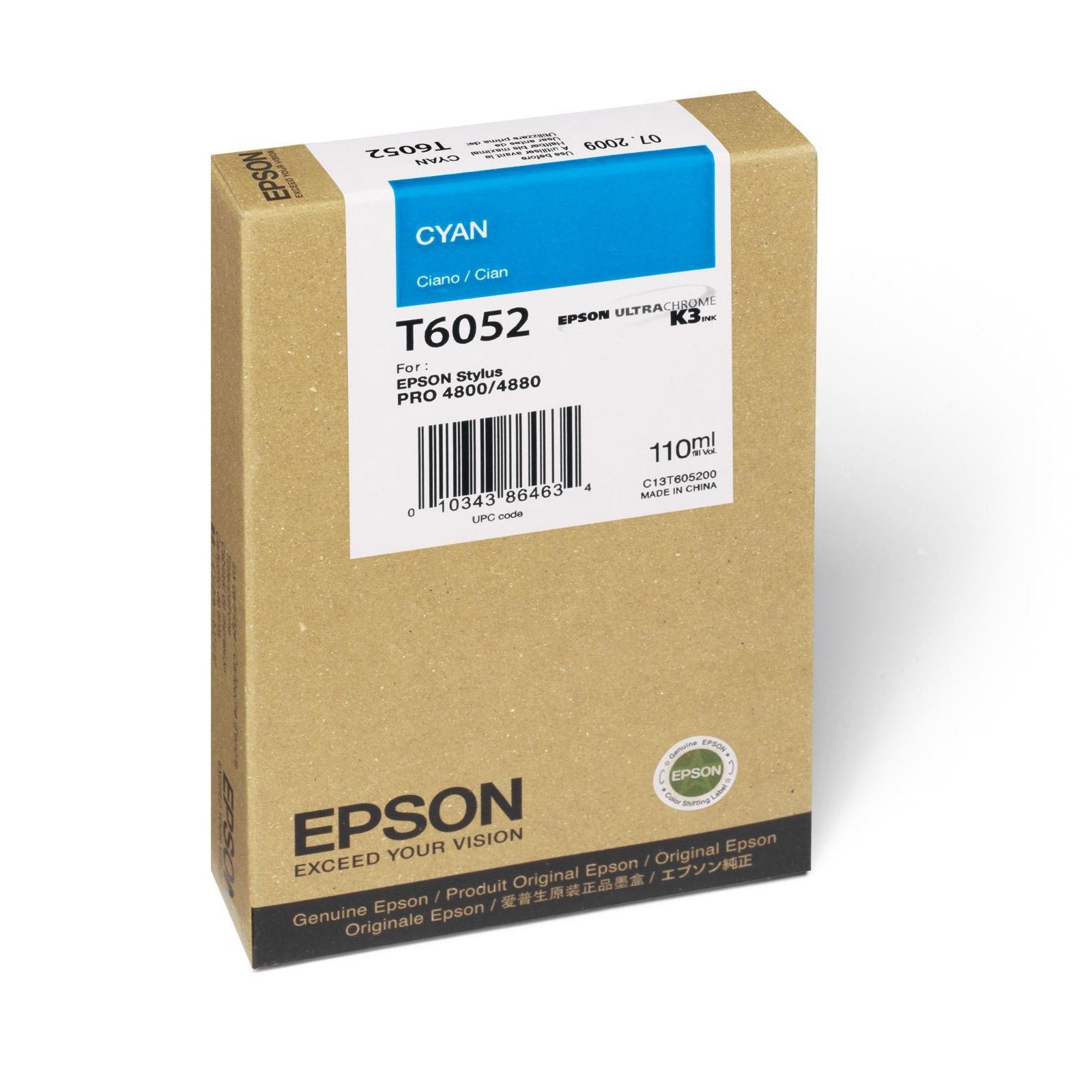 Epson T6055 - 110 ml - světle azurová - originál - inkoustová cartridge - pro Stylus Pro 4800, Pro C13T605500