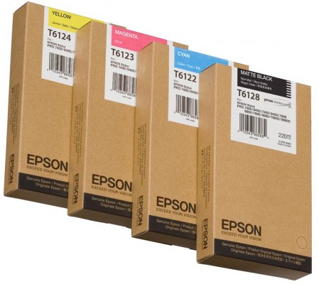 Epson T6124 - 220 ml - žlutá - originál - inkoustová cartridge - pro Stylus Pro 7400, Pro 7450, Pro C13T612400