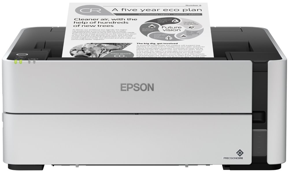 EPSON tiskárna ink EcoTank Mono M1180, A4, 1200x2400dpi, 39ppm, USB, Ethernet, Wi-Fi, Duplex, 3 roky záruka p C11CG94403