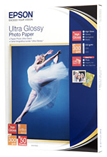 Epson Ultra Glossy Photo Paper, foto papier, lesklý, biely, R200, R300, R800, RX425, RX500, 13x18cm C13S041944