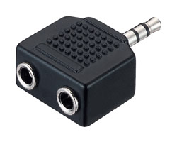 equip 3,5mm Stereo plug Y-Adapter 1xplug, 2xjack