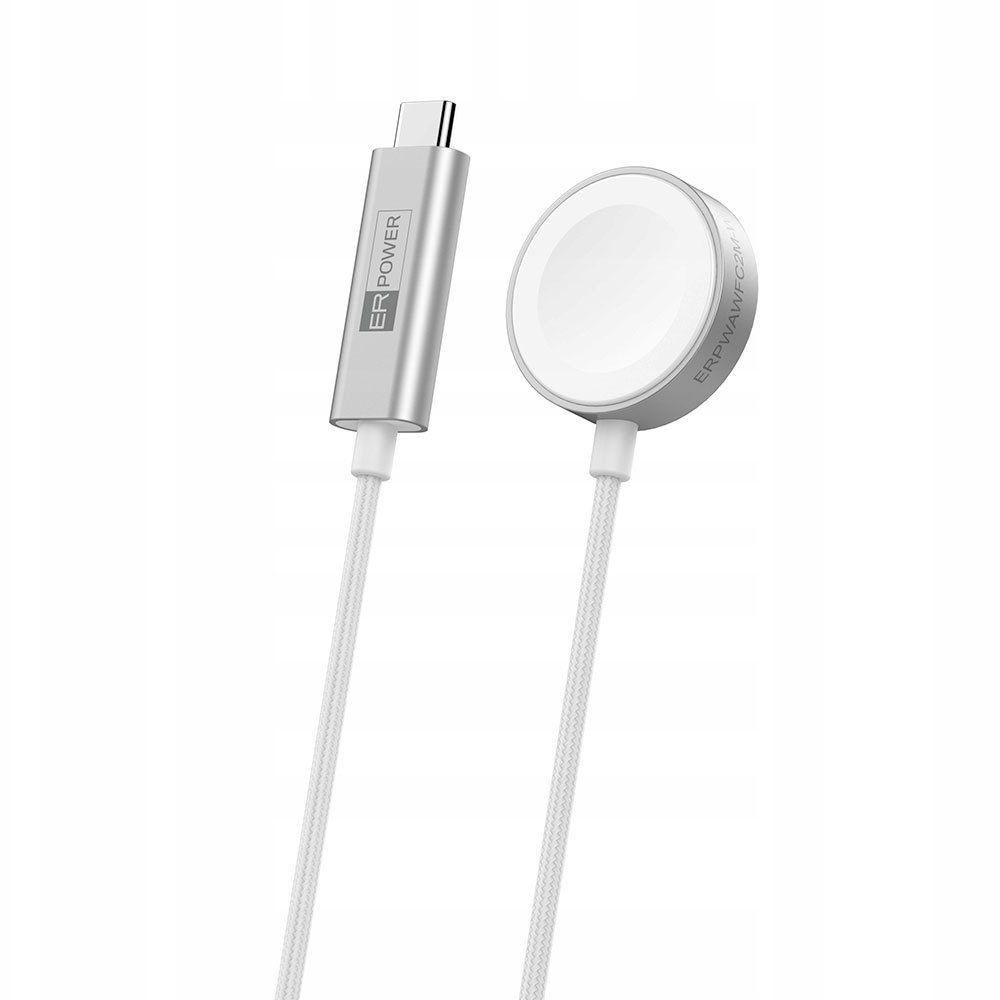 ER POWER nabíjací kábel pre Apple Watch 7.5W MFW certified 2m - White ERPWAWFC2M-WH