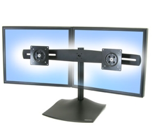 Ergotron DS100 Dual-Monitor Desk Stand, Horizontal - Stojan pro 2 LCD displeje - ocel, odolný hliní 33-322-200