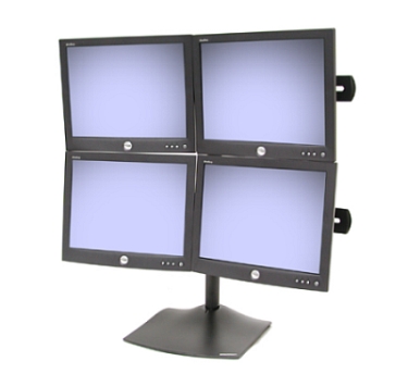 Ergotron DS100 Quad-Monitor Desk Stand - Stojan pro 4 LCD displeje - hliník, ocel - černá - velikos 33-324-200