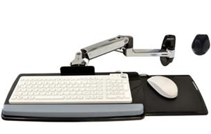 ERGOTRON KEYBOARD ARM,WITH 9" EXTENSION,WALL MOUNT,Polished Aluminum - nástěnný držák pro klávesnici a myš, s 45-246-026