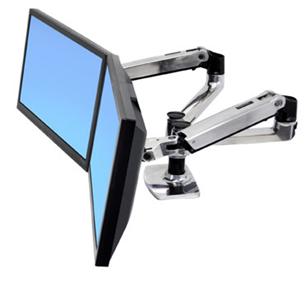 Ergotron LX Dual Side-by-Side Arm - Montážní sada (svorka k montáži na stůl, úchyt průchodky, žerď, 45-245-026