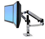 Ergotron LX Dual Stacking Arm - Montážní sada (svorka k montáži na stůl, úchyt průchodky, žerď, 2 p 45-248-026