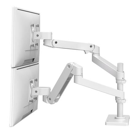 ERGOTRON LX Pro Dual Stacking Arm, stolní dvouramenný držák pro 2 monitry, bílá 45-690-290