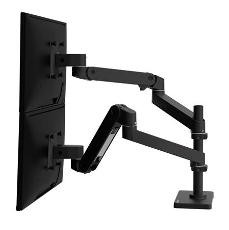 ERGOTRON LX Pro Dual Stacking Arm, stolní dvouramenný držák pro 2 monitry, černá 45-690-292