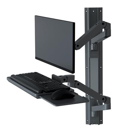 ERGOTRON LX Pro Wall Mount System, nástěnný systém ramen, monitor, klávesnice,myš, šedá 45-696-293