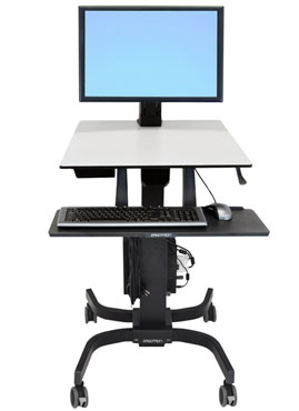 Ergotron WorkFit-C Single HD Sit-Stand Workstation - Stůl k sezení/stání - mobilní - kancelář - hra 24-216-085
