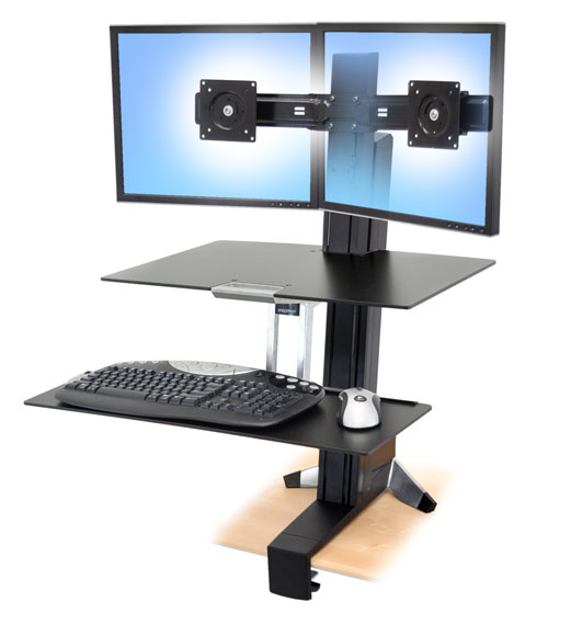 Ergotron WorkFit-S Dual Workstation with Worksurface Standing Desk - Montážní sada (svorka k montáž 33-349-200