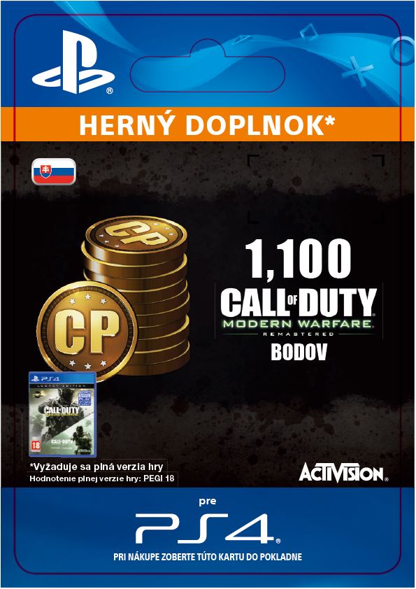 ESD SK PS4 - 1,100 Call of Duty: Modern Warfare Remastered