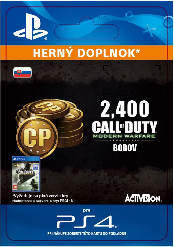 ESD SK PS4 - 2,400 Call of Duty: Modern Warfare Remastered