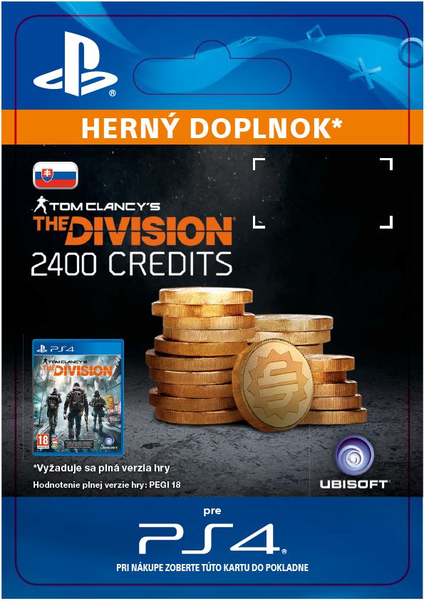 ESD SK PS4 - Tom Clancy's The Division - 2400 Premium Credits Pack