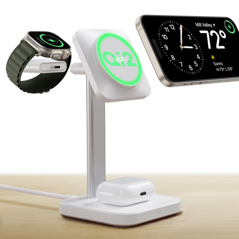 ESR Qi2 3-in-1 Watch Wireless Charging Set - White 2C566A-WH