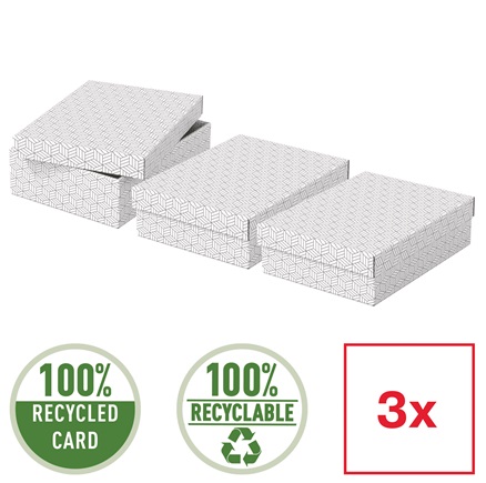 Esselte Home, set 3 ks, velikost M nízký, bílá 628284
