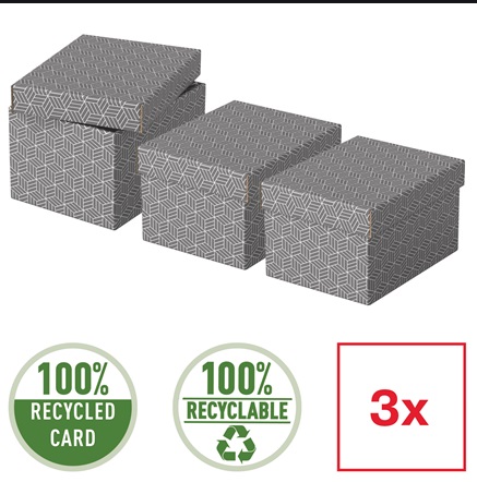 Esselte Home, set 3 ks, velikost S, šedá 628281