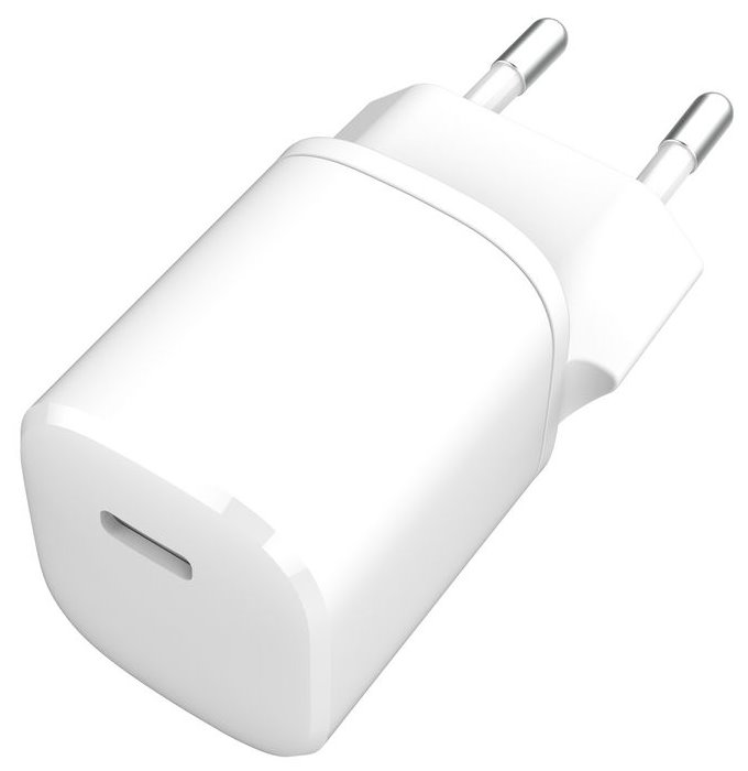 eSTUFF Home Charger EU PD 20W 1 x USB-C Input: 230V EU, Output: PD 3.0 20W, QC 3.0 18W ES635025