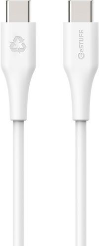 eSTUFF INFINITE Super Soft USB-C to USB-C Cable, 1m, 100% recyklovaný, bílá 5715063042274