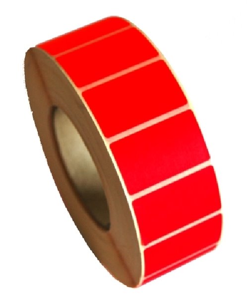 Etikety 100 x 50mm svítivá červená, cena za 500ks/1role/D40 1004200